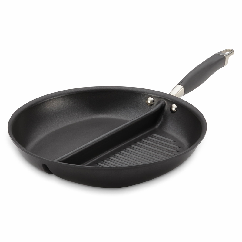 Perfect for Big Meals & Fry Ups by Cooks Professional All in 1 Pan Multi Section Divided Non Stick Frying Pan Frying Pan, Black 