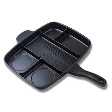 Divided skillet and grill pan